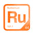 Ruthenium periodic table Elemental Tile in Orange