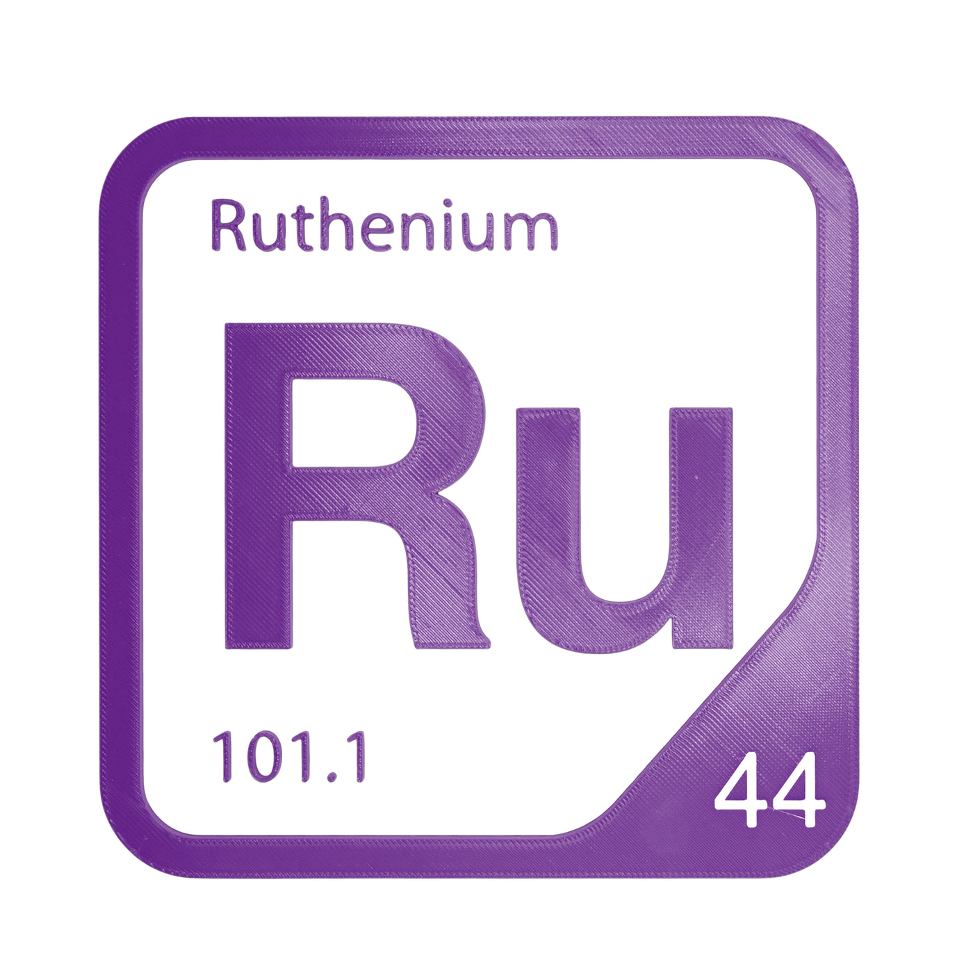 Ruthenium periodic table Elemental Tile in Purple