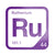 Ruthenium periodic table Elemental Tile in Purple