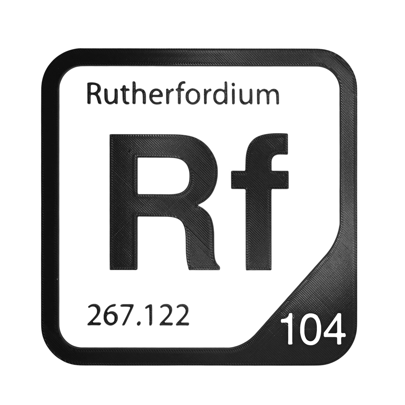 Rutherfordium periodic table Elemental Tile in Black