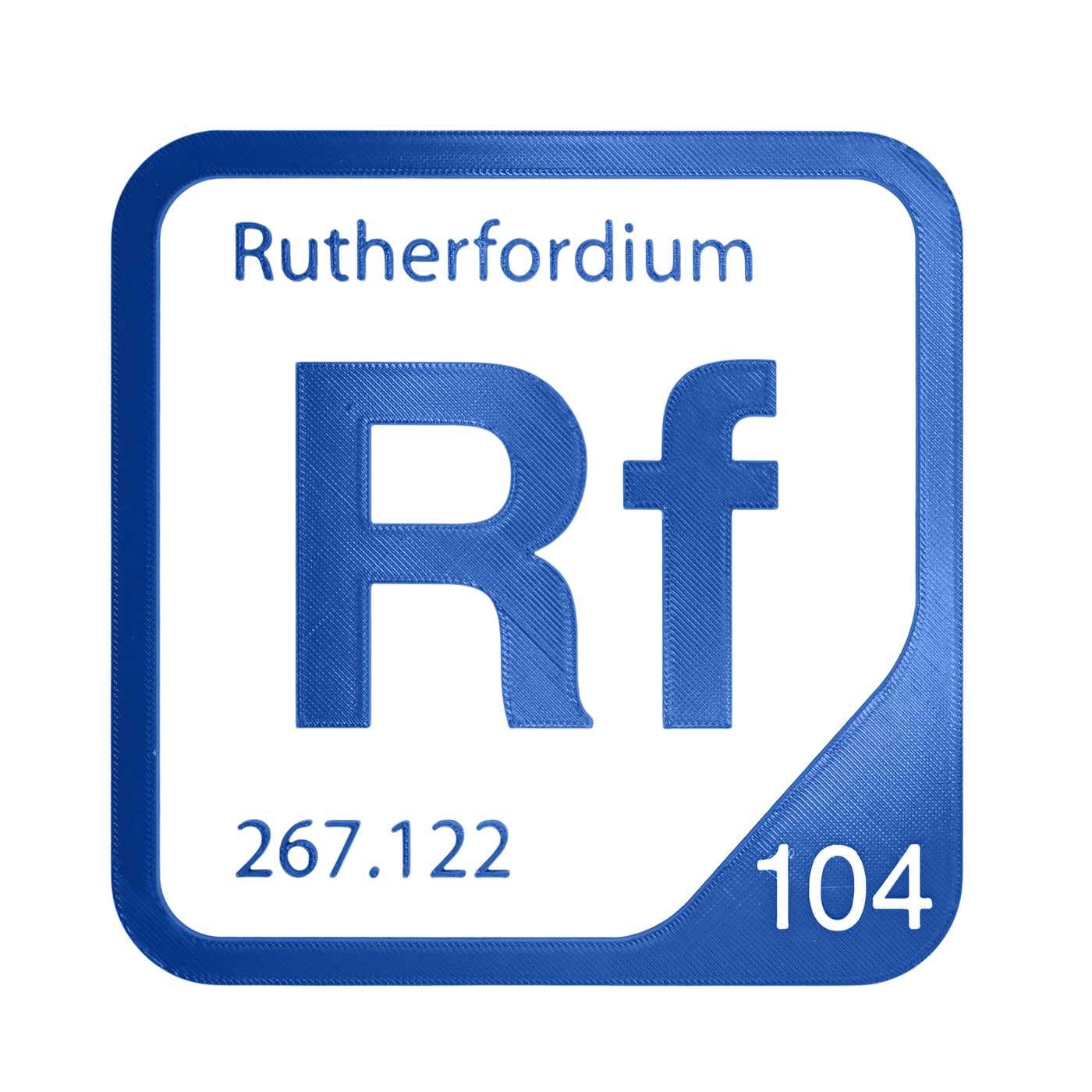 Rutherfordium periodic table Elemental Tile in Blue