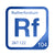 Rutherfordium periodic table Elemental Tile in Blue