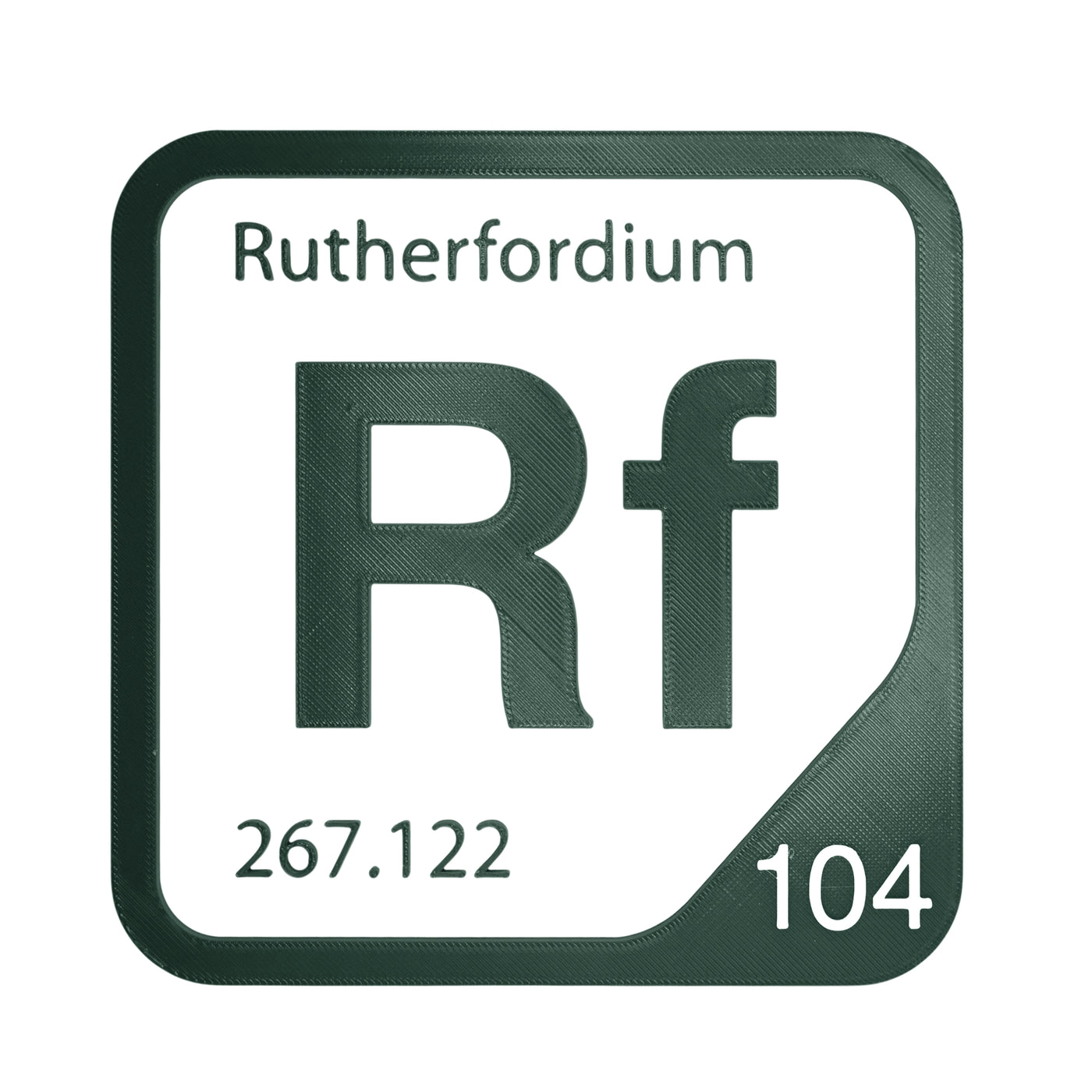 Rutherfordium periodic table Elemental Tile in Forest Green