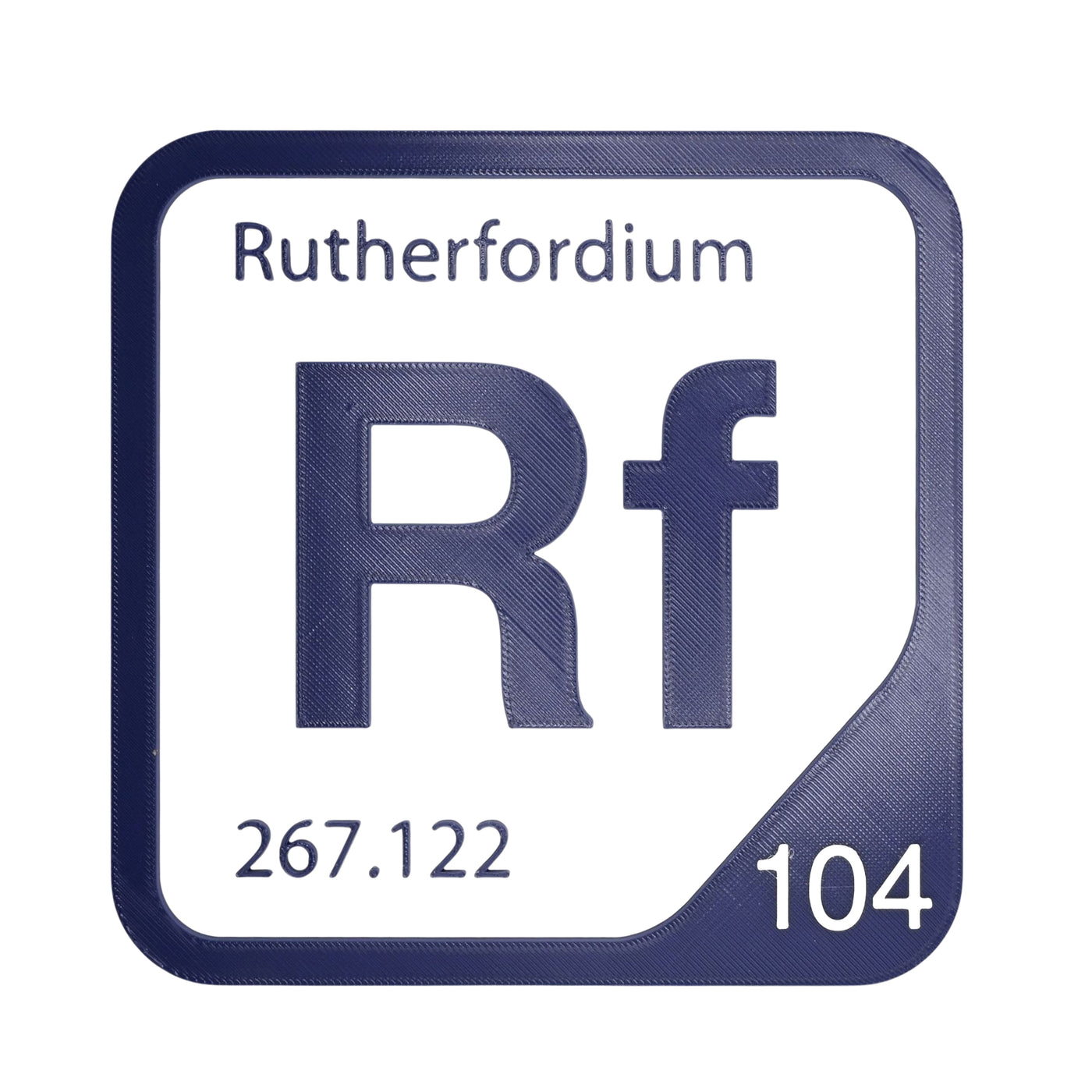Rutherfordium periodic table Elemental Tile in Navy Blue