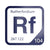 Rutherfordium periodic table Elemental Tile in Navy Blue