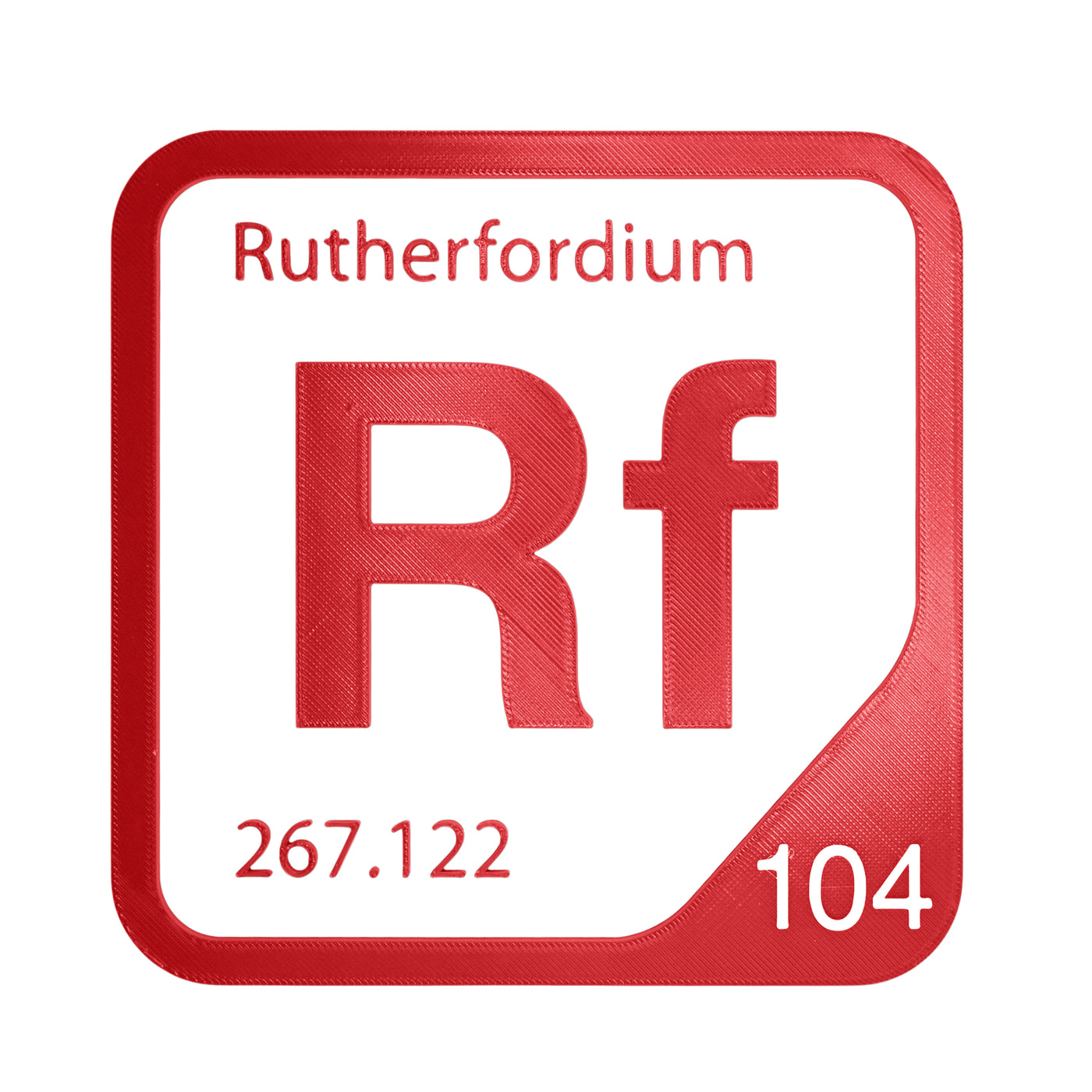 Rutherfordium periodic table Elemental Tile in Red