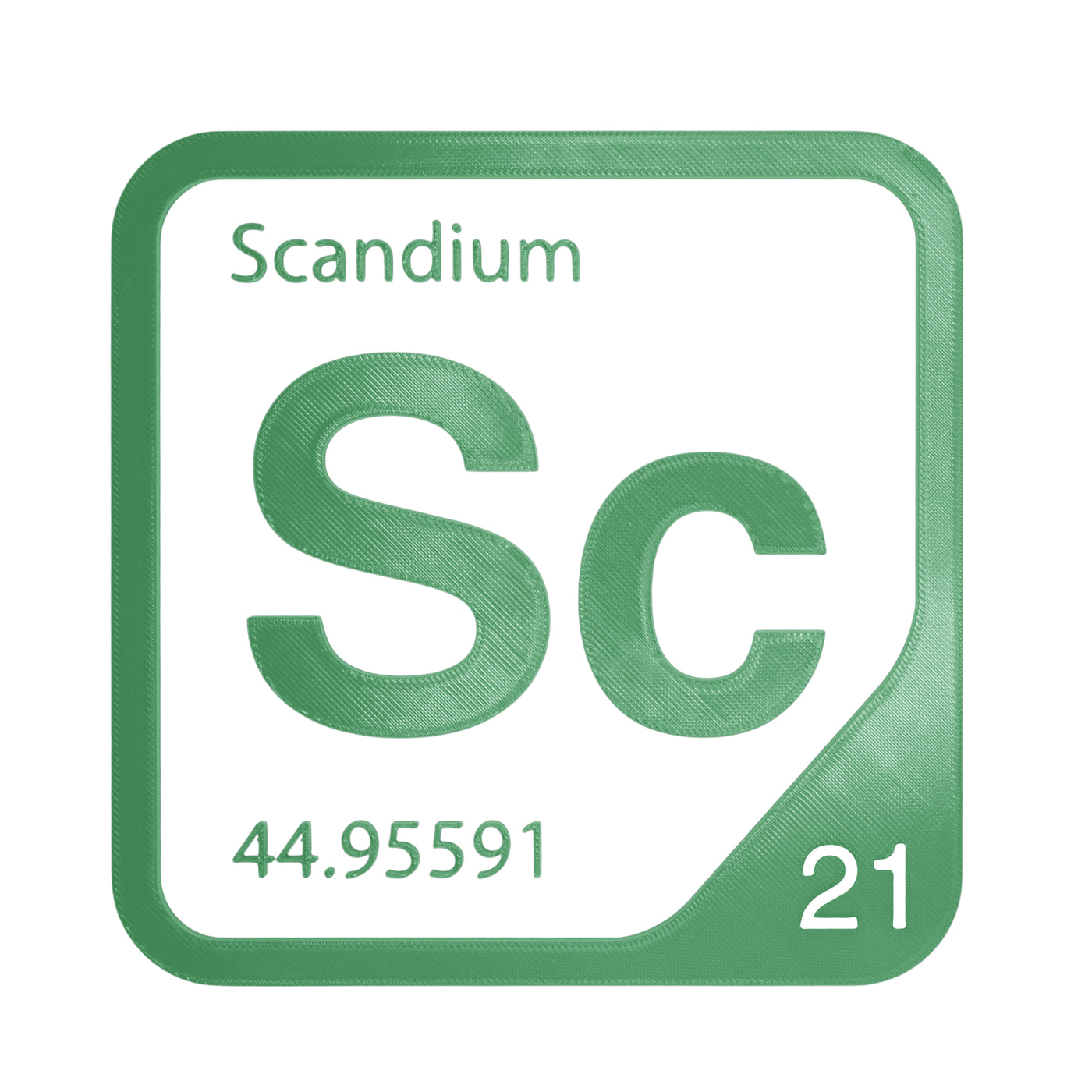 Scandium periodic table Elemental Tile in Green