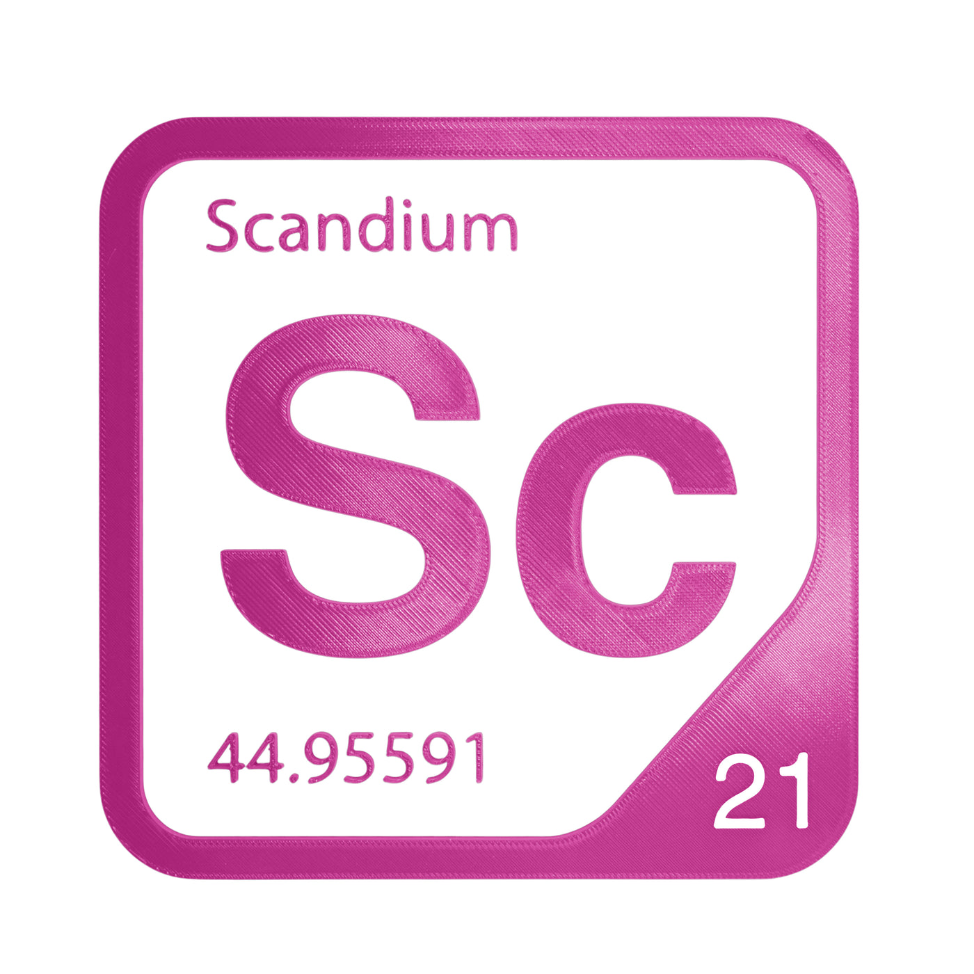 Scandium periodic table Elemental Tile in Magenta
