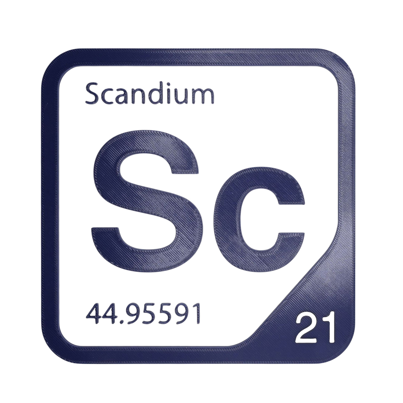 Scandium periodic table Elemental Tile in Navy Blue