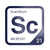 Scandium periodic table Elemental Tile in Navy Blue