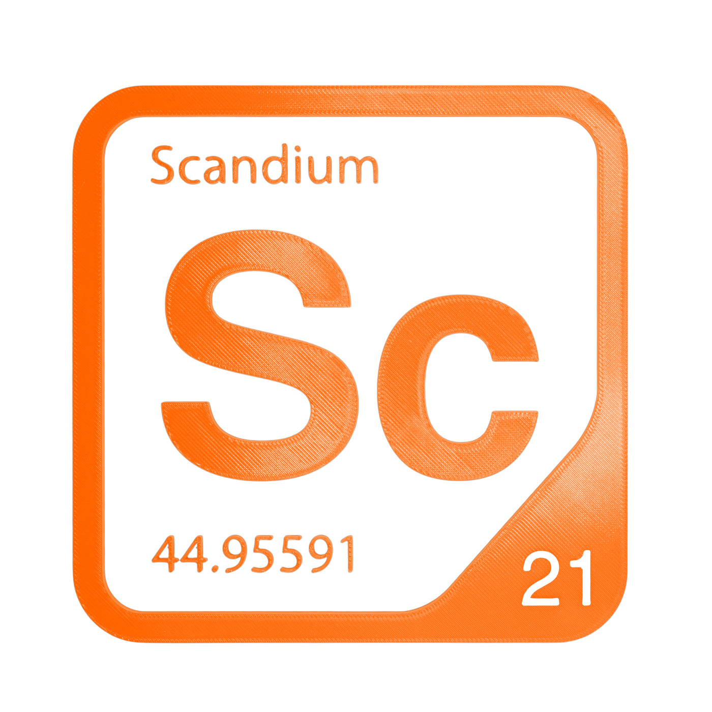 Scandium periodic table Elemental Tile in Orange