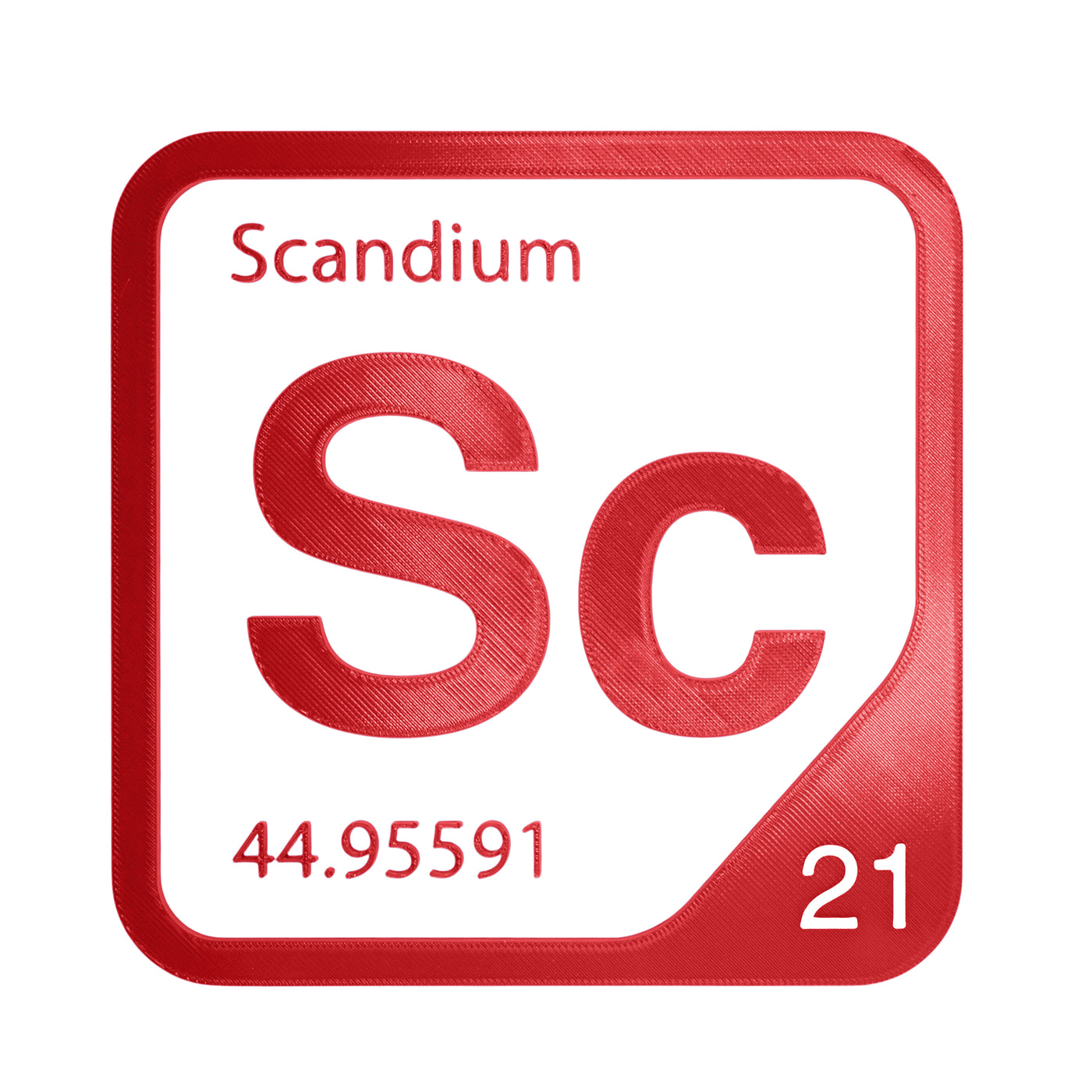 Scandium periodic table Elemental Tile in Red