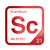 Scandium periodic table Elemental Tile in Red