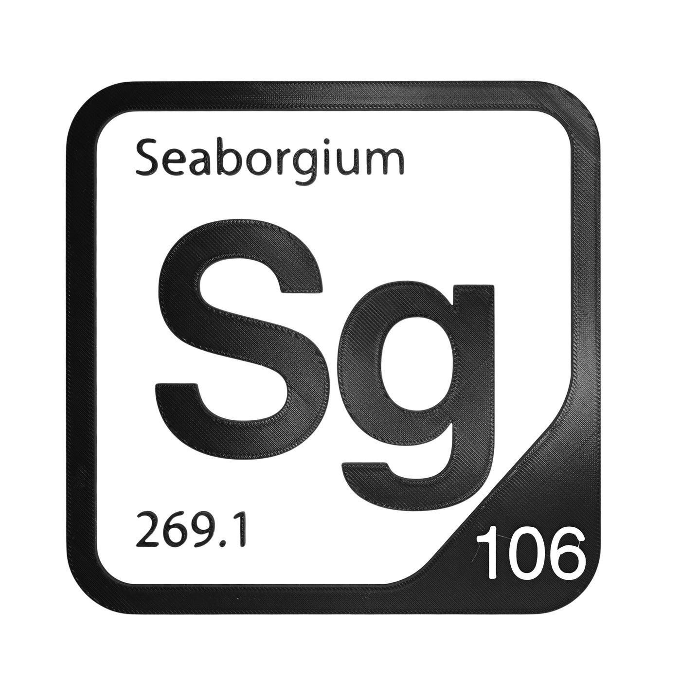 Seaborgium periodic table Elemental Tile in Black