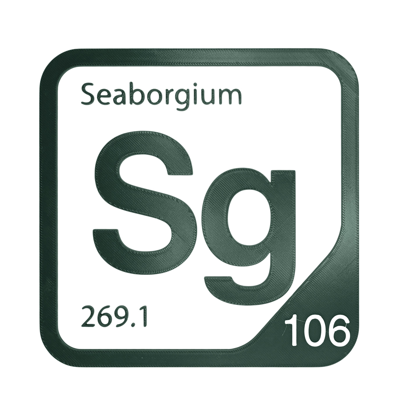 Seaborgium periodic table Elemental Tile in Forest Green