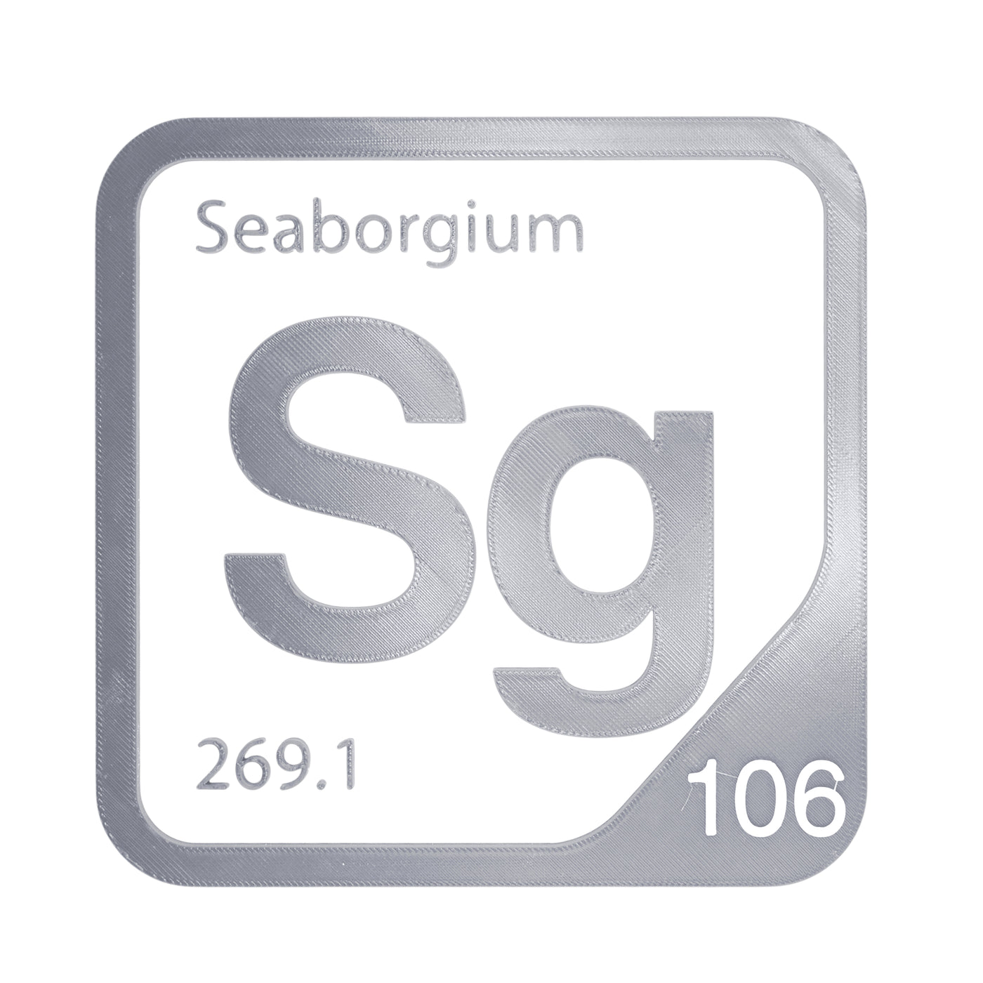 Seaborgium periodic table Elemental Tile in Gray