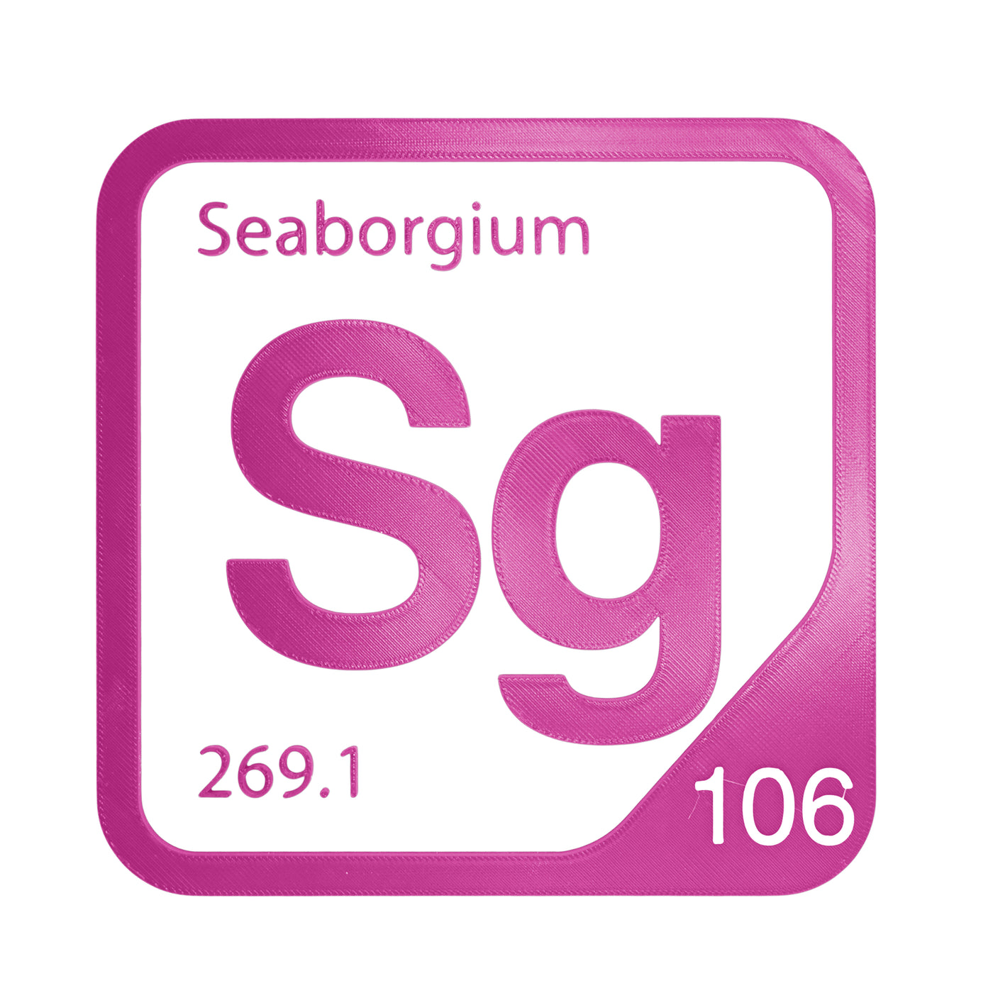 Seaborgium periodic table Elemental Tile in Magenta