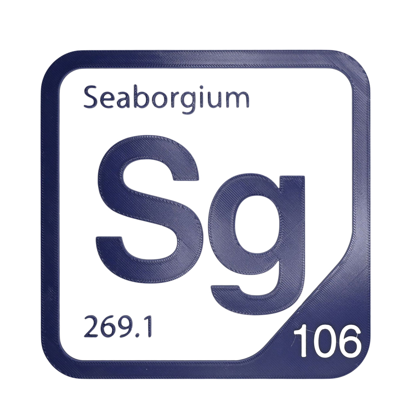 Seaborgium periodic table Elemental Tile in Navy Blue