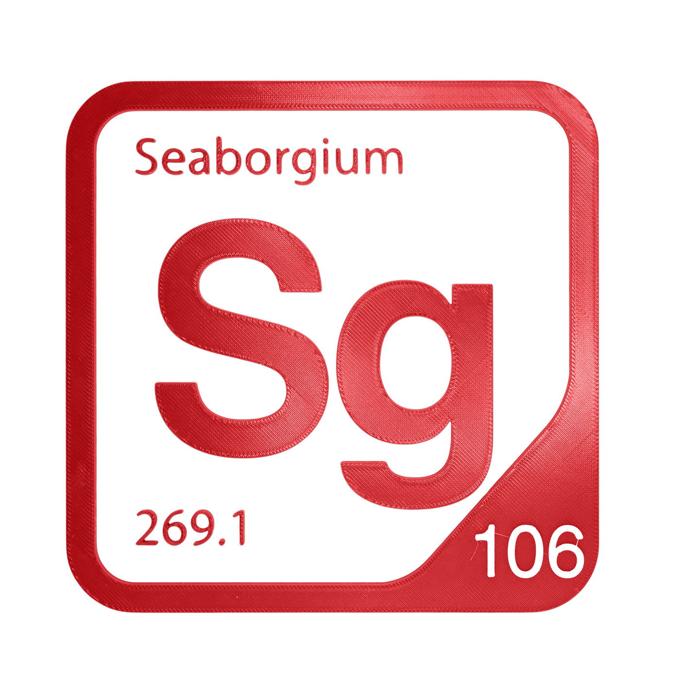 Seaborgium periodic table Elemental Tile in Red