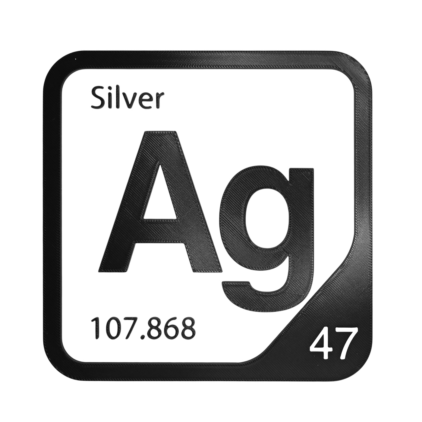 Silver periodic table Elemental Tile in Black