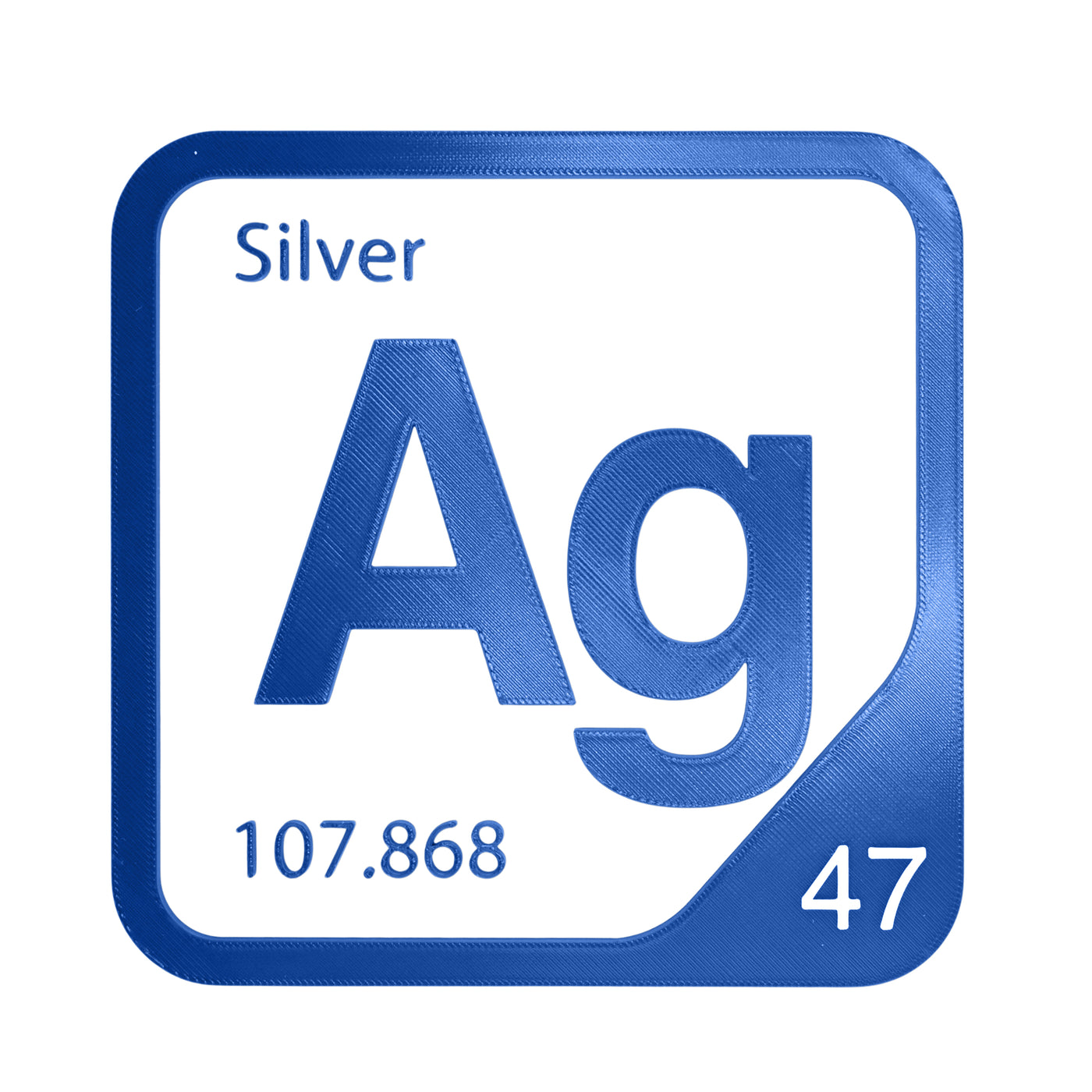 Silver periodic table Elemental Tile in Blue