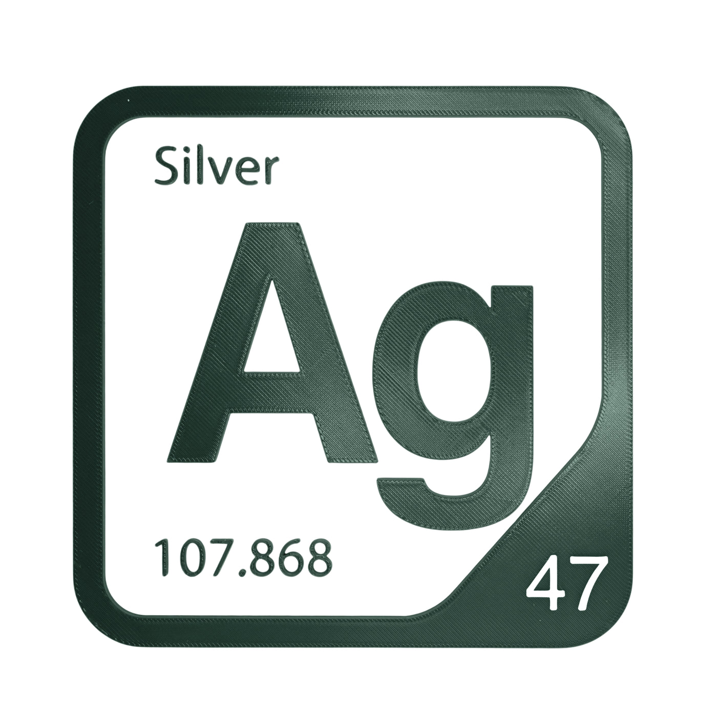 Silver periodic table Elemental Tile in Forest Green