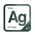 Silver periodic table Elemental Tile in Forest Green