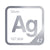 Silver periodic table Elemental Tile in Gray