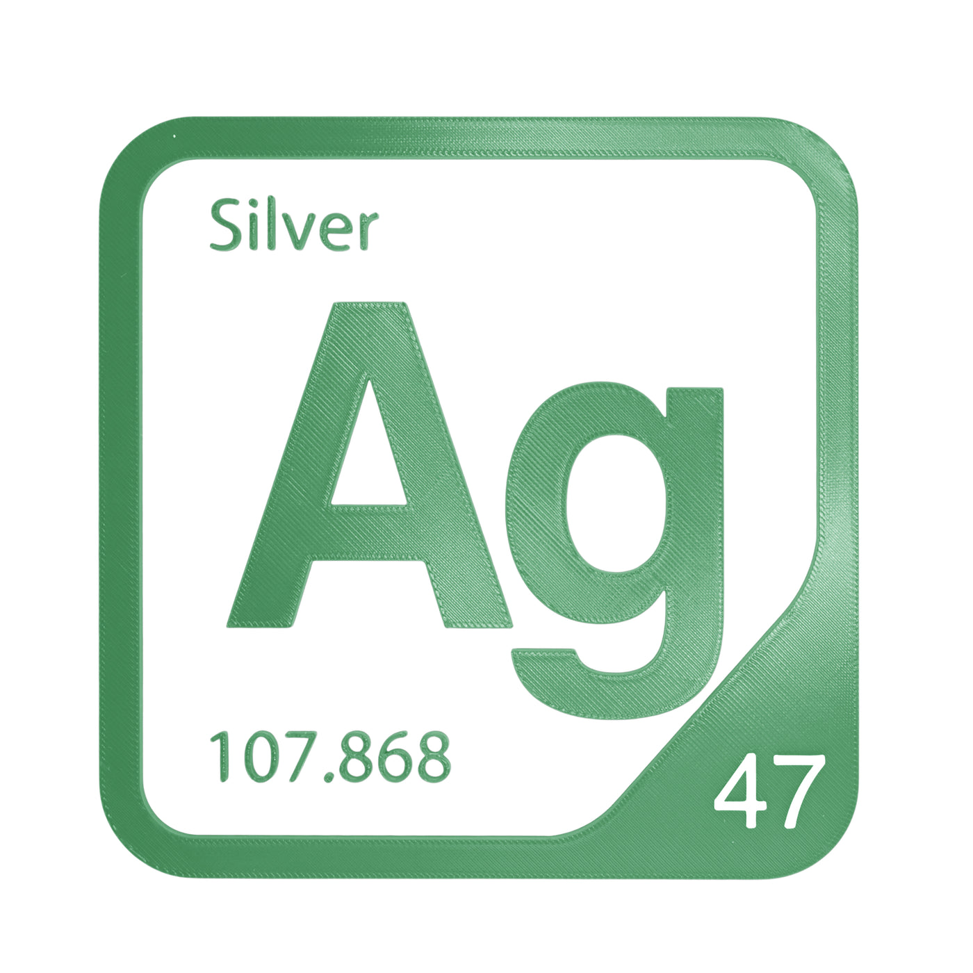 Silver periodic table Elemental Tile in Green
