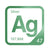 Silver periodic table Elemental Tile in Green