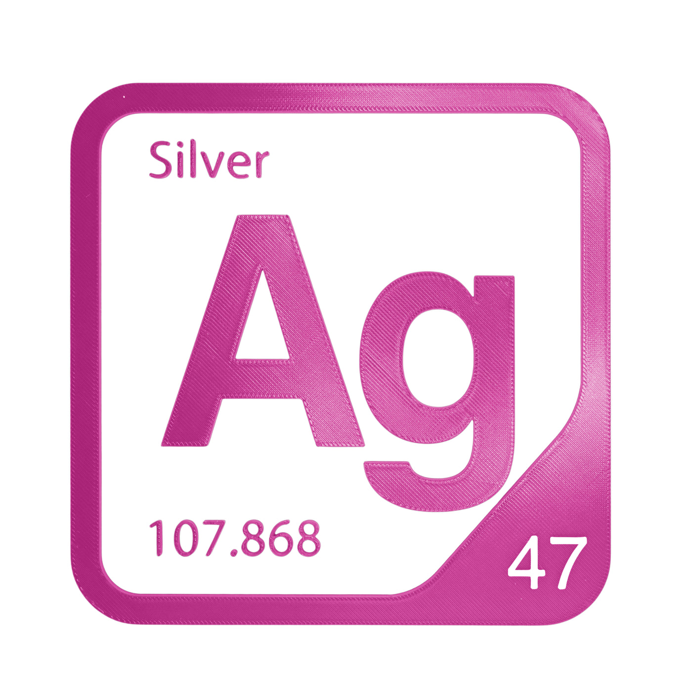 Silver periodic table Elemental Tile in Magenta