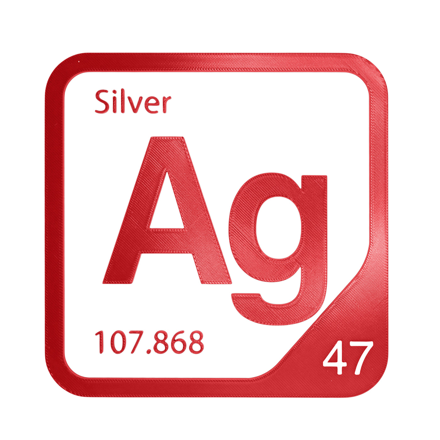 Silver periodic table Elemental Tile in Red