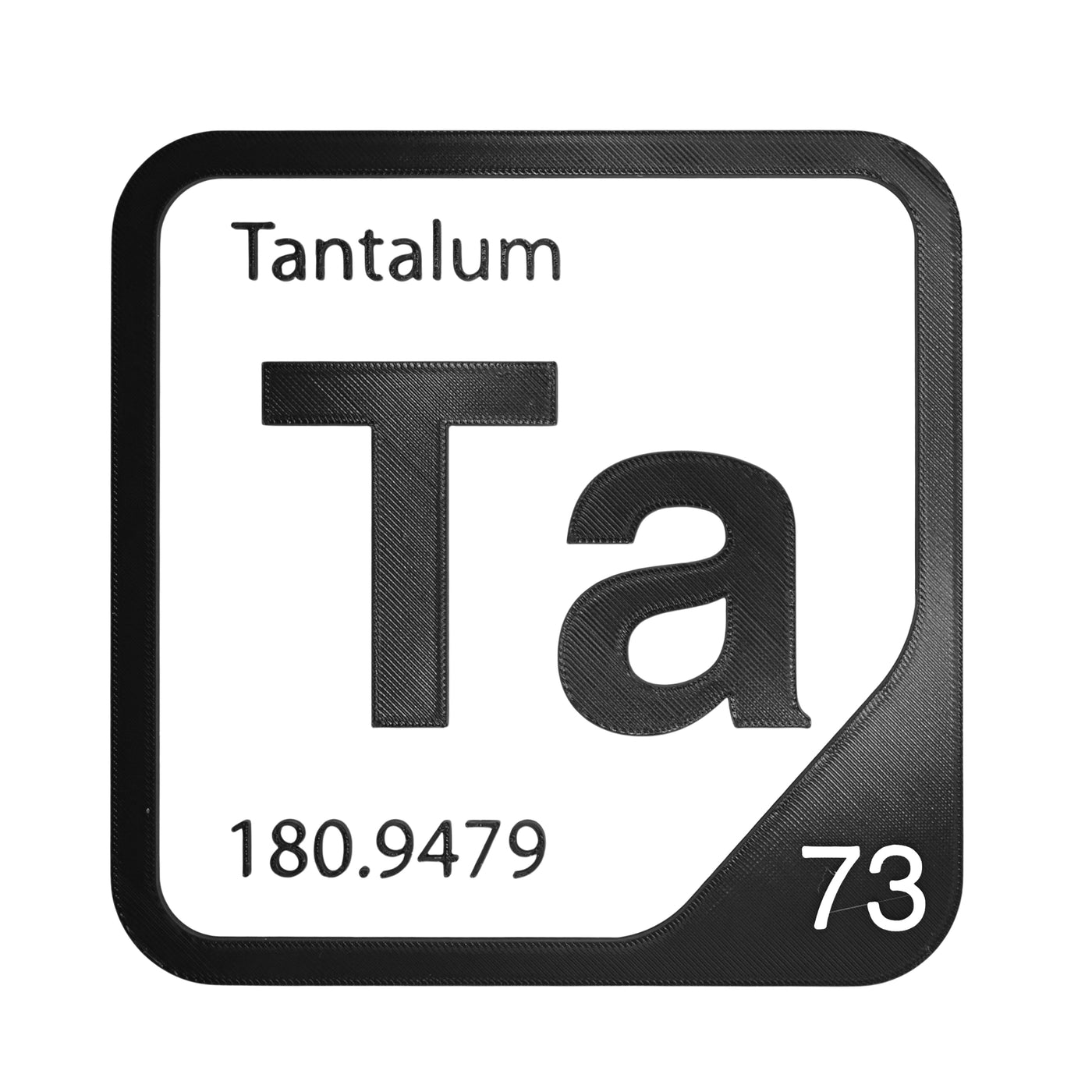 Tantalum periodic table Elemental Tile in Black
