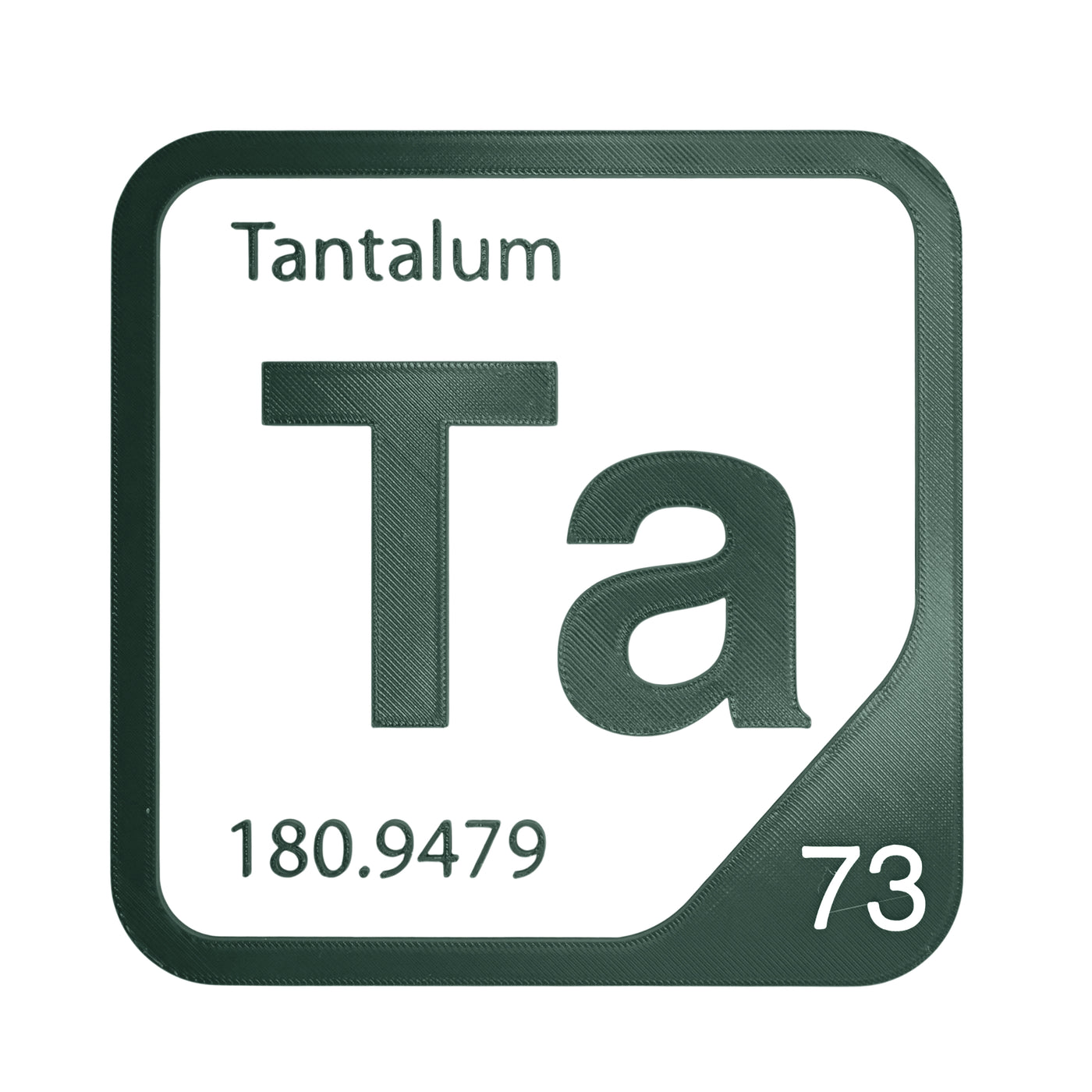 Tantalum periodic table Elemental Tile in Forest Green