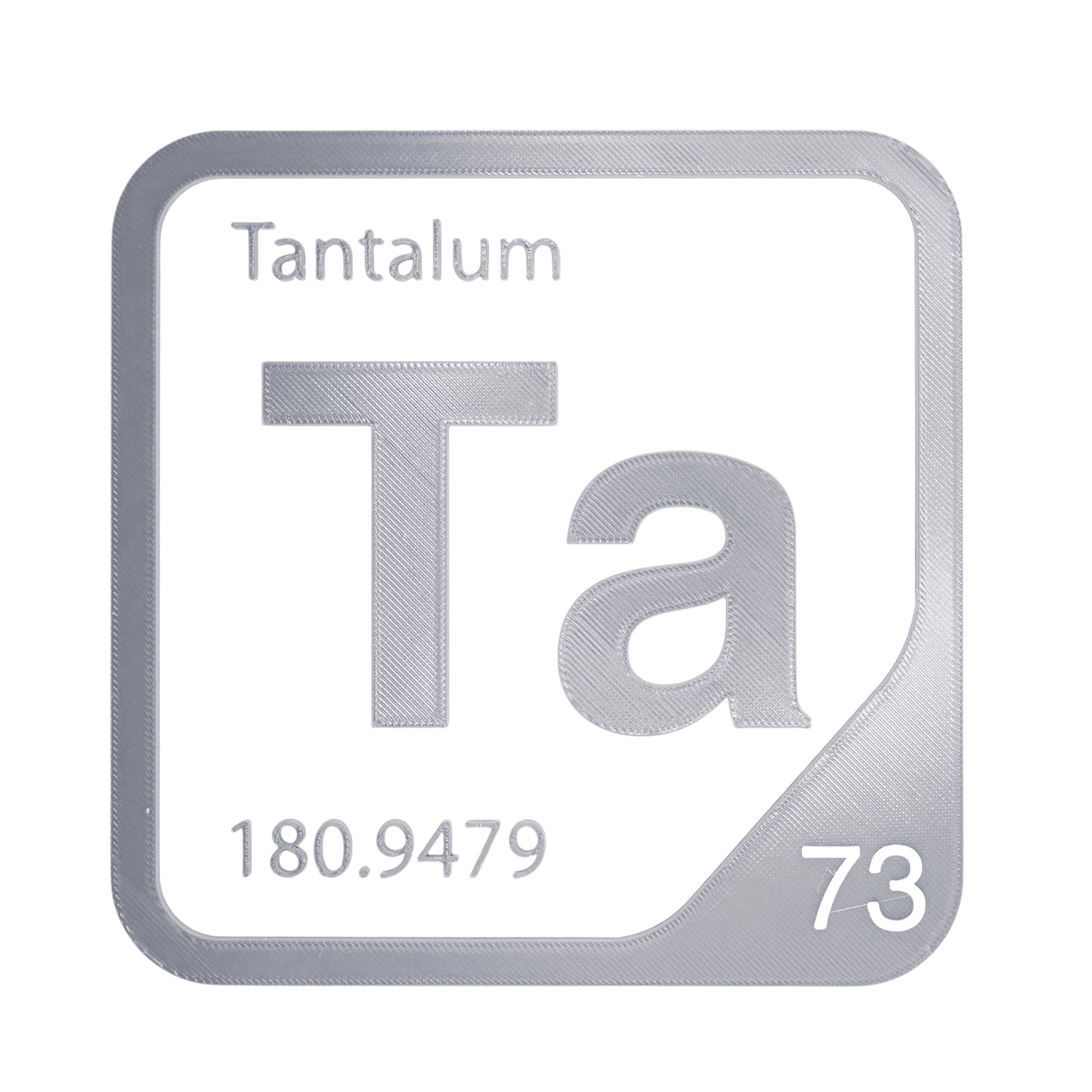 Tantalum periodic table Elemental Tile in Gray