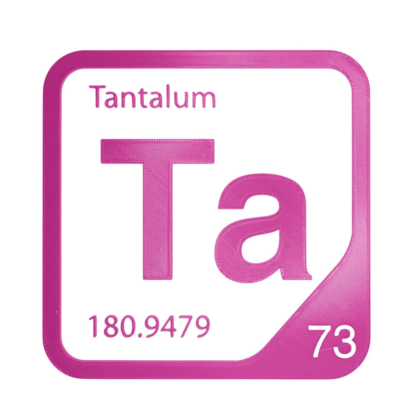 Tantalum periodic table Elemental Tile in Magenta