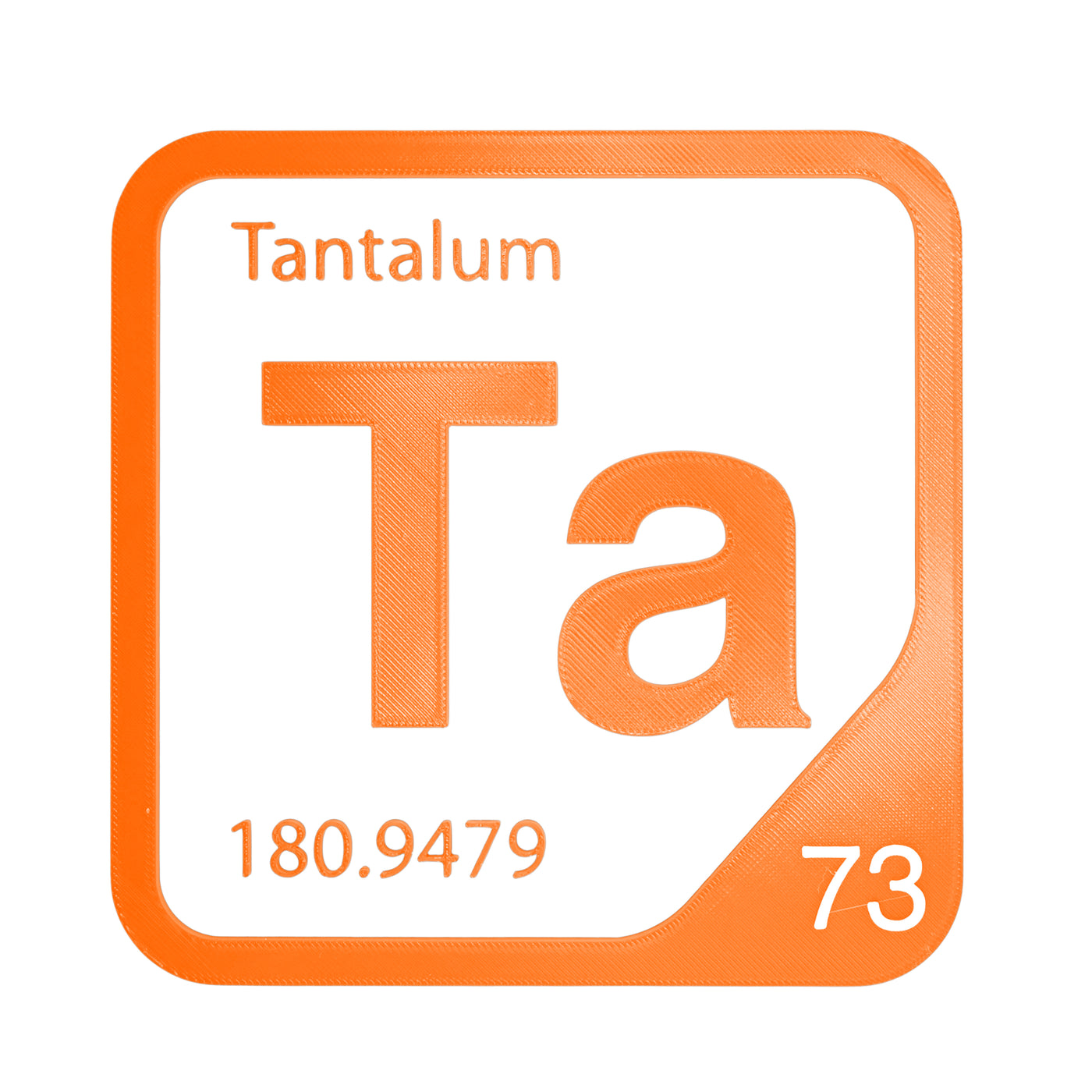 Tantalum periodic table Elemental Tile in Orange