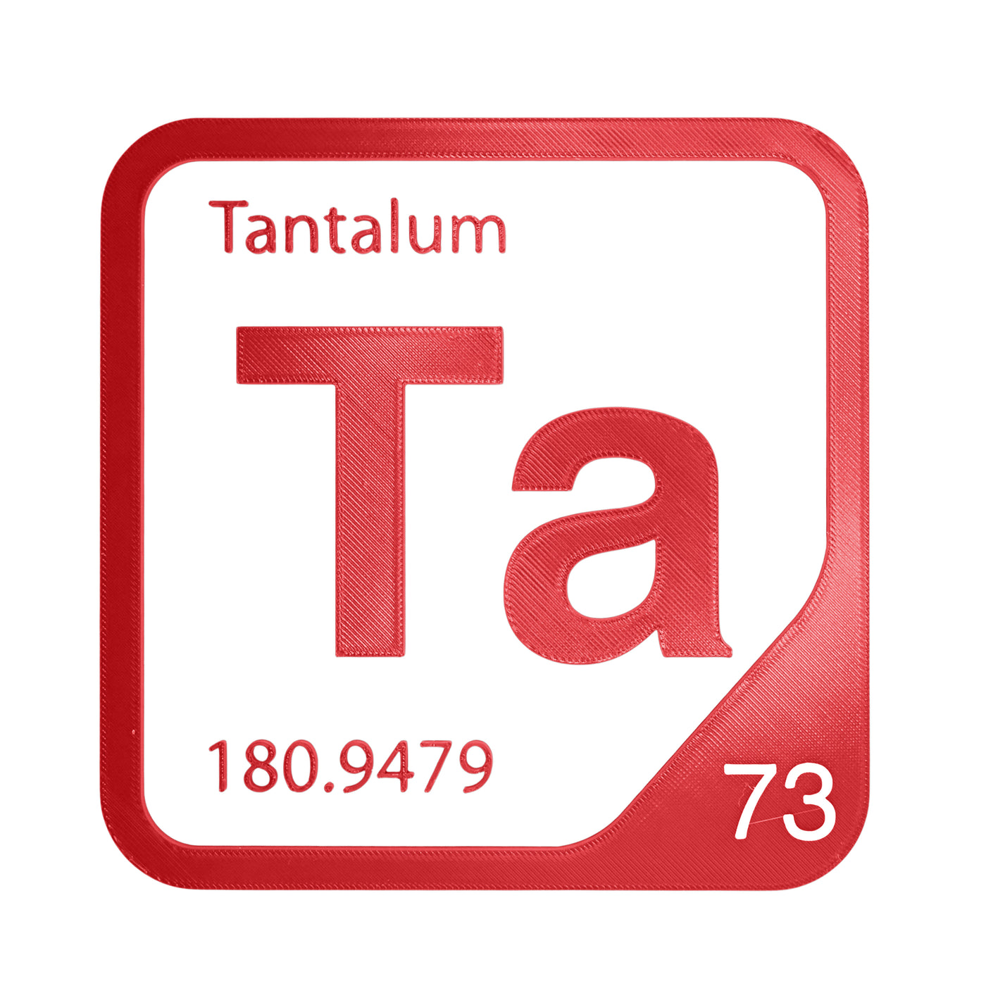 Tantalum periodic table Elemental Tile in Red