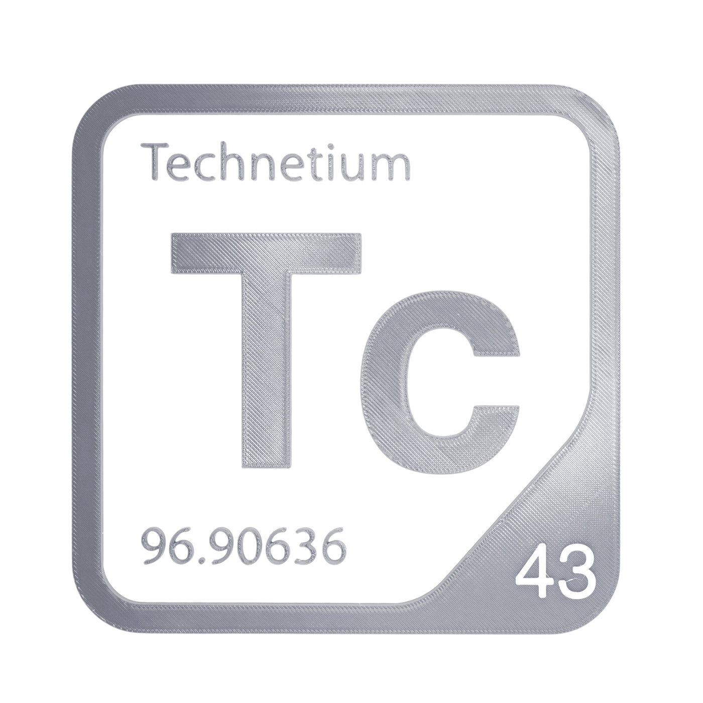 Technetium periodic table Elemental Tile in Gray
