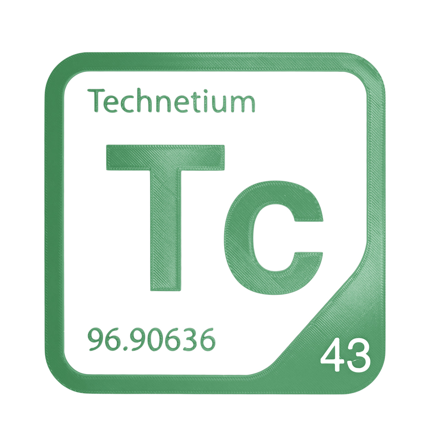 Technetium periodic table Elemental Tile in Green