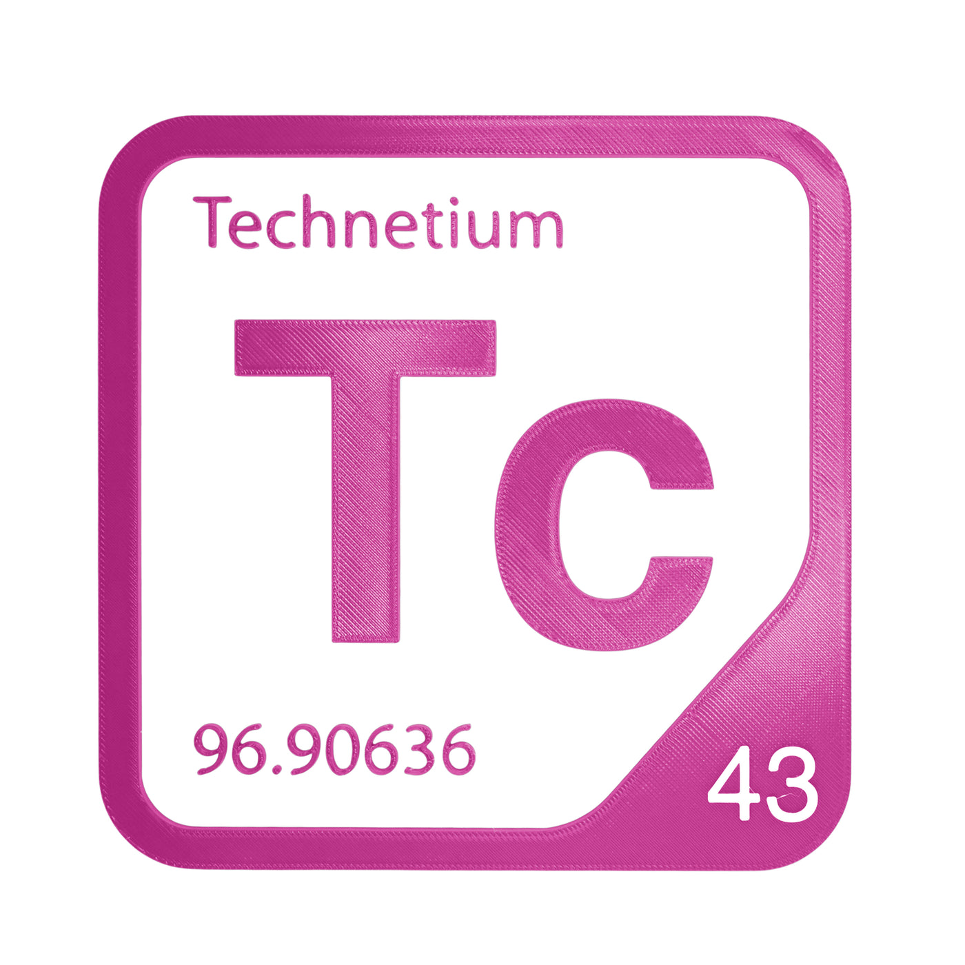 Technetium periodic table Elemental Tile in Magenta