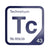 Technetium periodic table Elemental Tile in Navy Blue