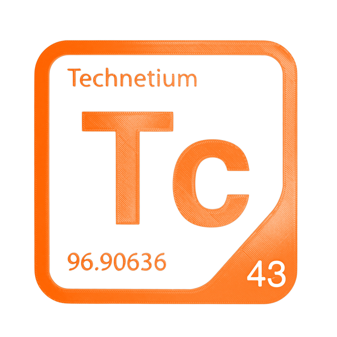 Technetium periodic table Elemental Tile in Orange