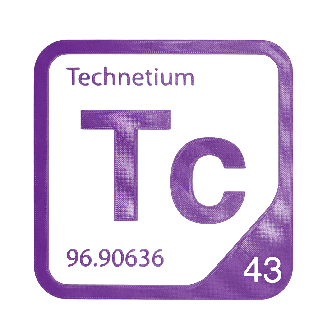 Technetium periodic table Elemental Tile in Purple