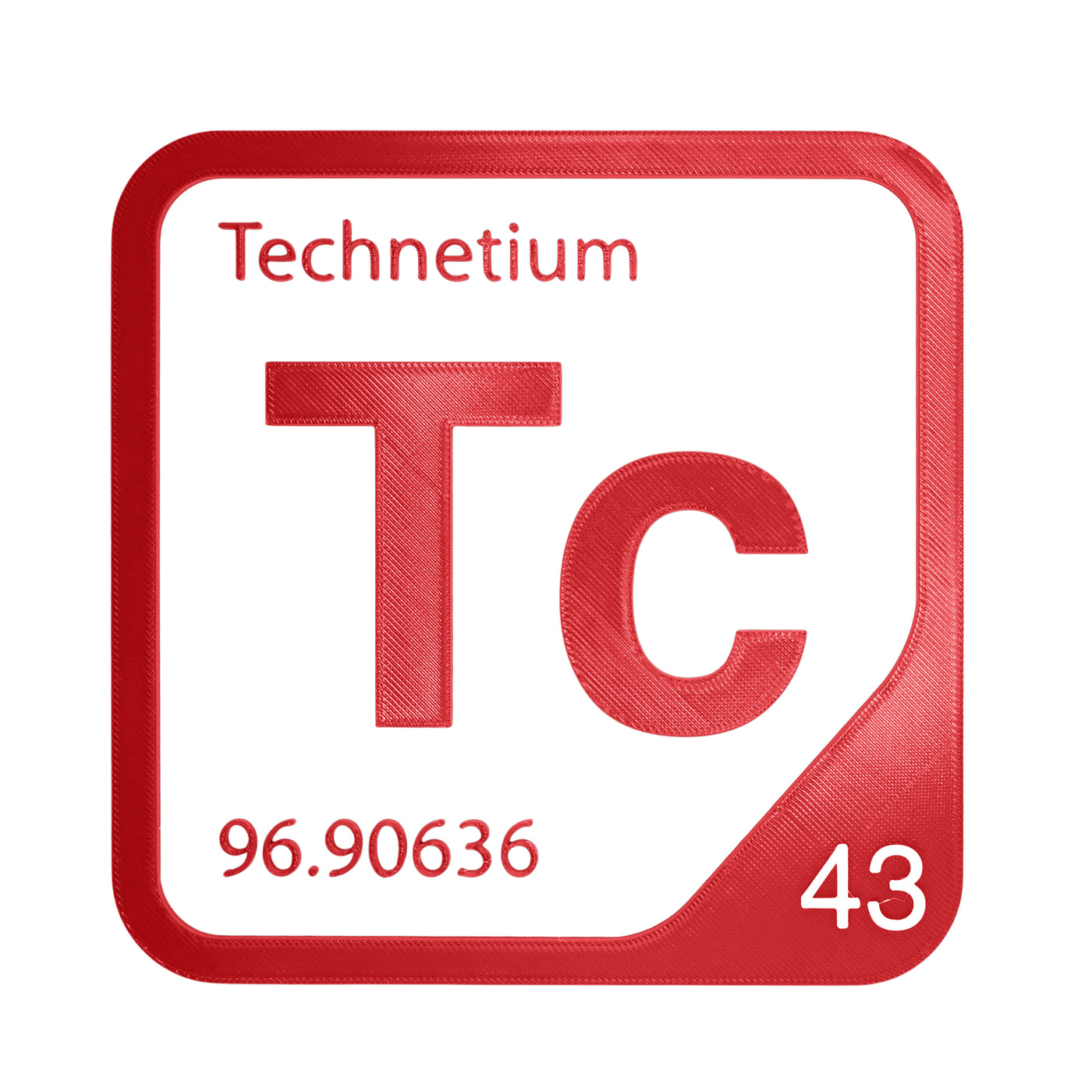Technetium periodic table Elemental Tile in Red