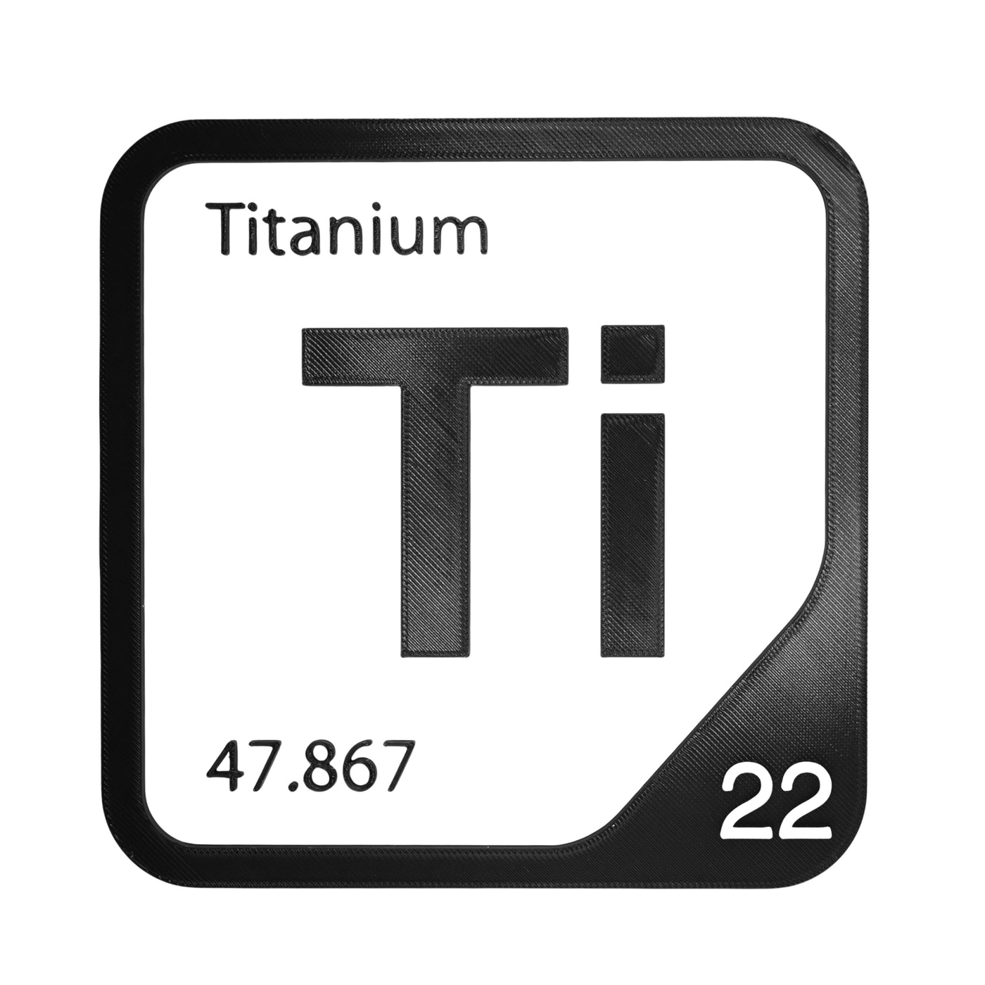 Titanium periodic table Elemental Tile in Black