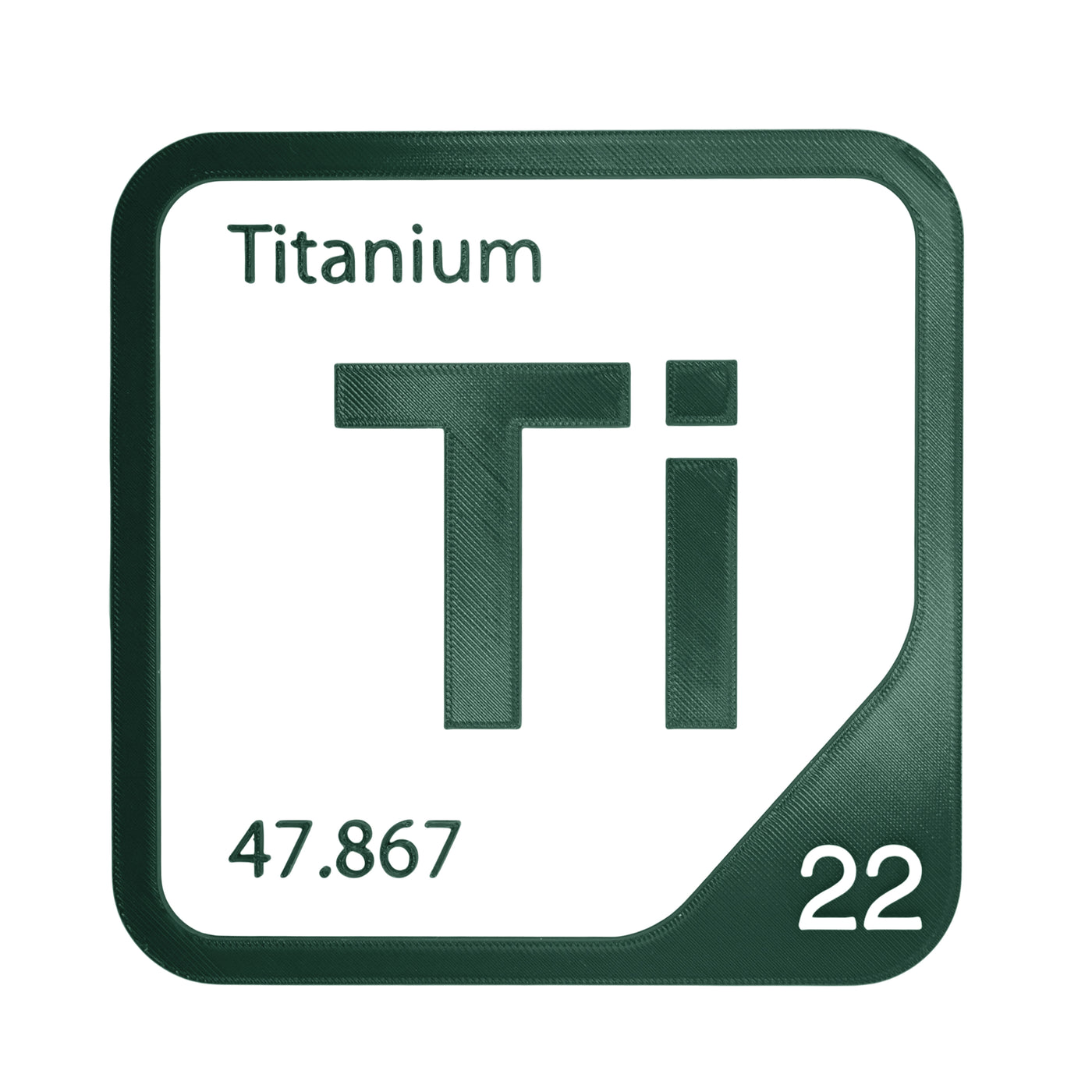 Titanium periodic table Elemental Tile in Forest Green