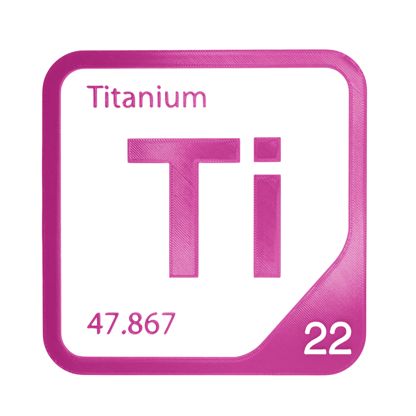 Titanium periodic table Elemental Tile in Magenta