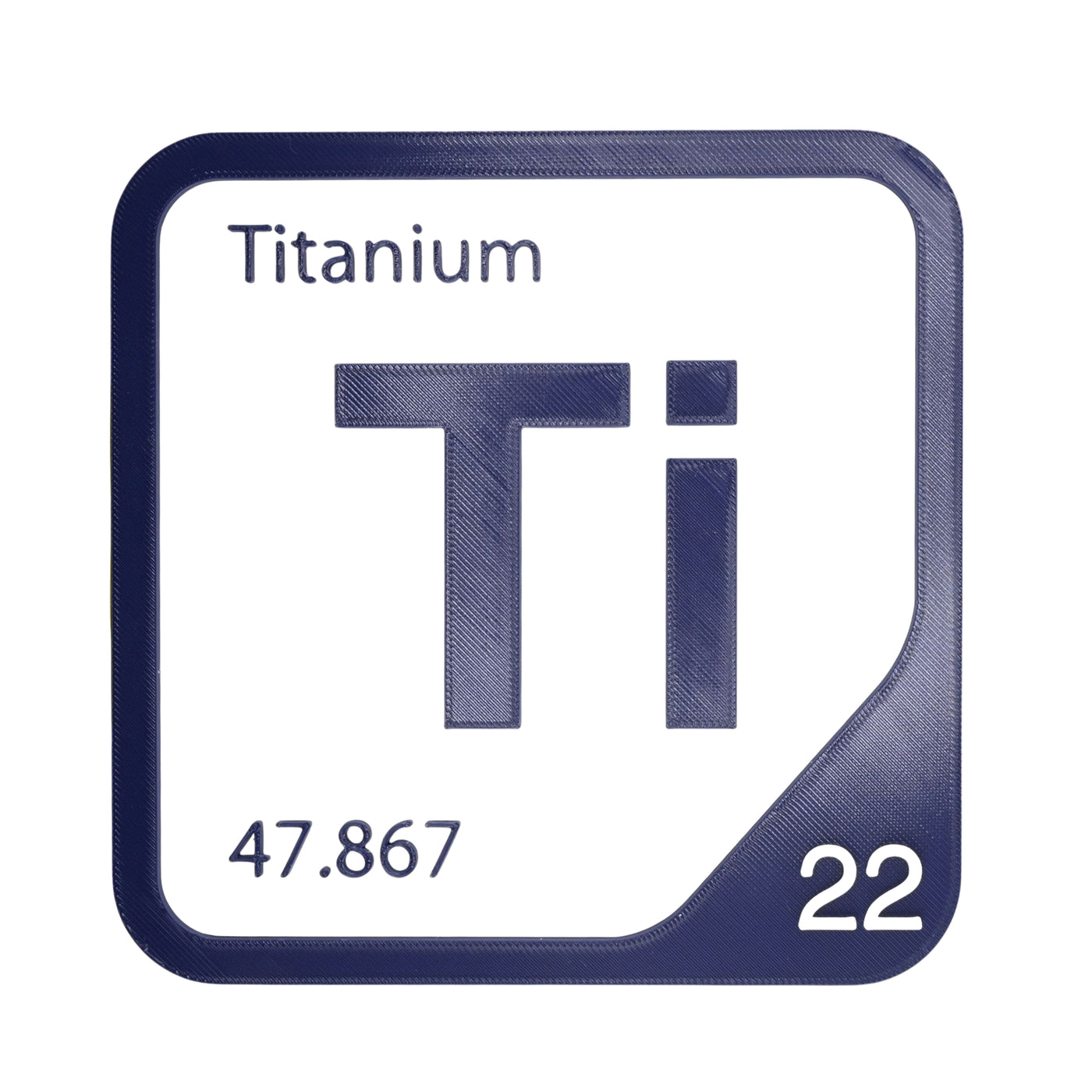 Titanium periodic table Elemental Tile in Navy Blue