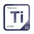 Titanium periodic table Elemental Tile in Navy Blue